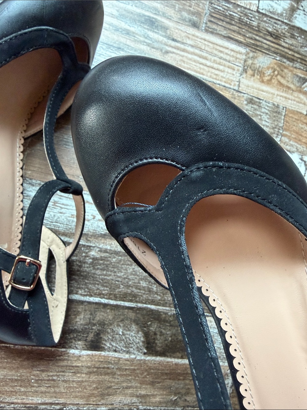 Journee Collection Black T-Strap Heels - Picture 8 of 10